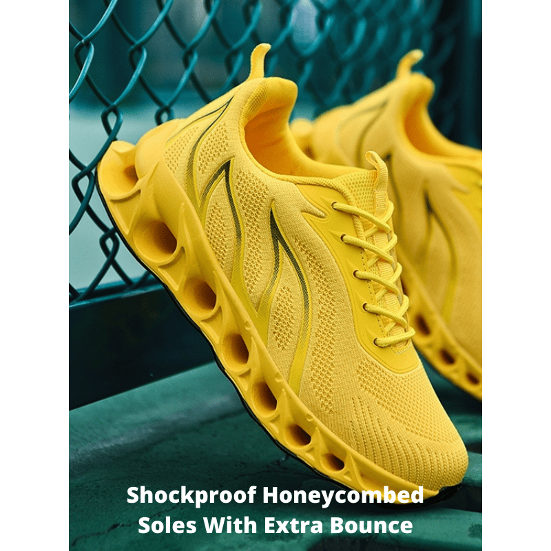 Men s Miracle Dasher Running Shoes Sunny Yellow Moving Steps